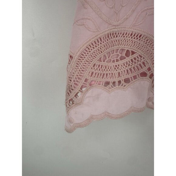 Bardot Embroidered Doily Dress In Blush Women’s 4 Read $208 - Picture 8 of 14
